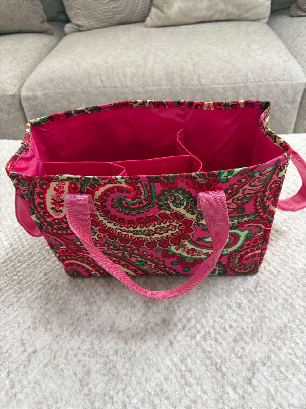 Vera Bradley Hot Pink Paisley Tote Organizer